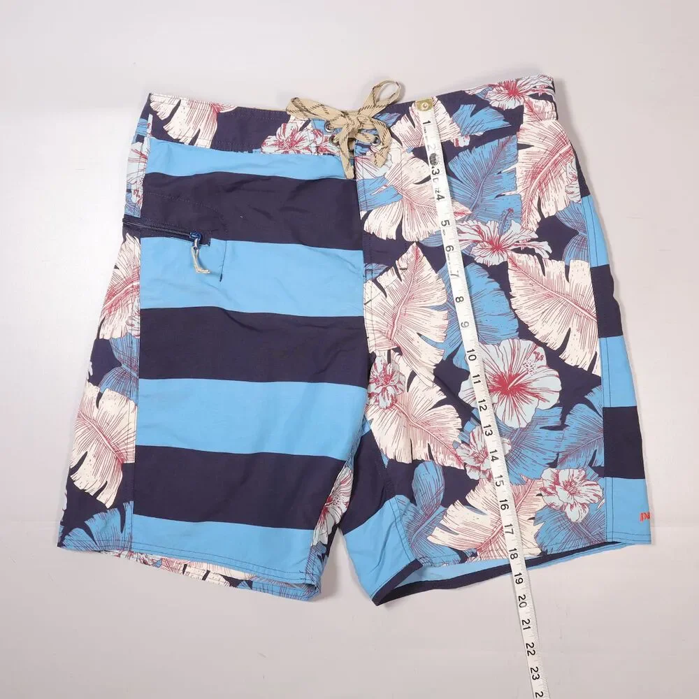 Patagonia Wavefarer Shorts Board Floral Stripe Hawaii Tropical Beach Mens 32x8